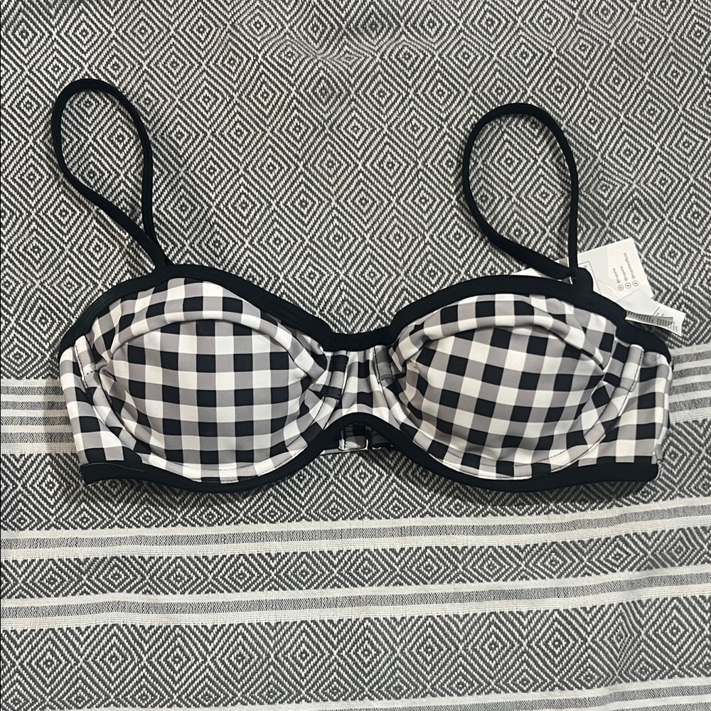 Cupshe Monochrome Checkered Bikini Top